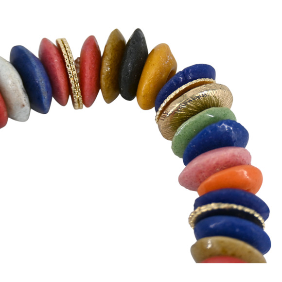 Akola Pilar Rainbow Disc Bead Stretch Bracelet - Picture 5 of 7